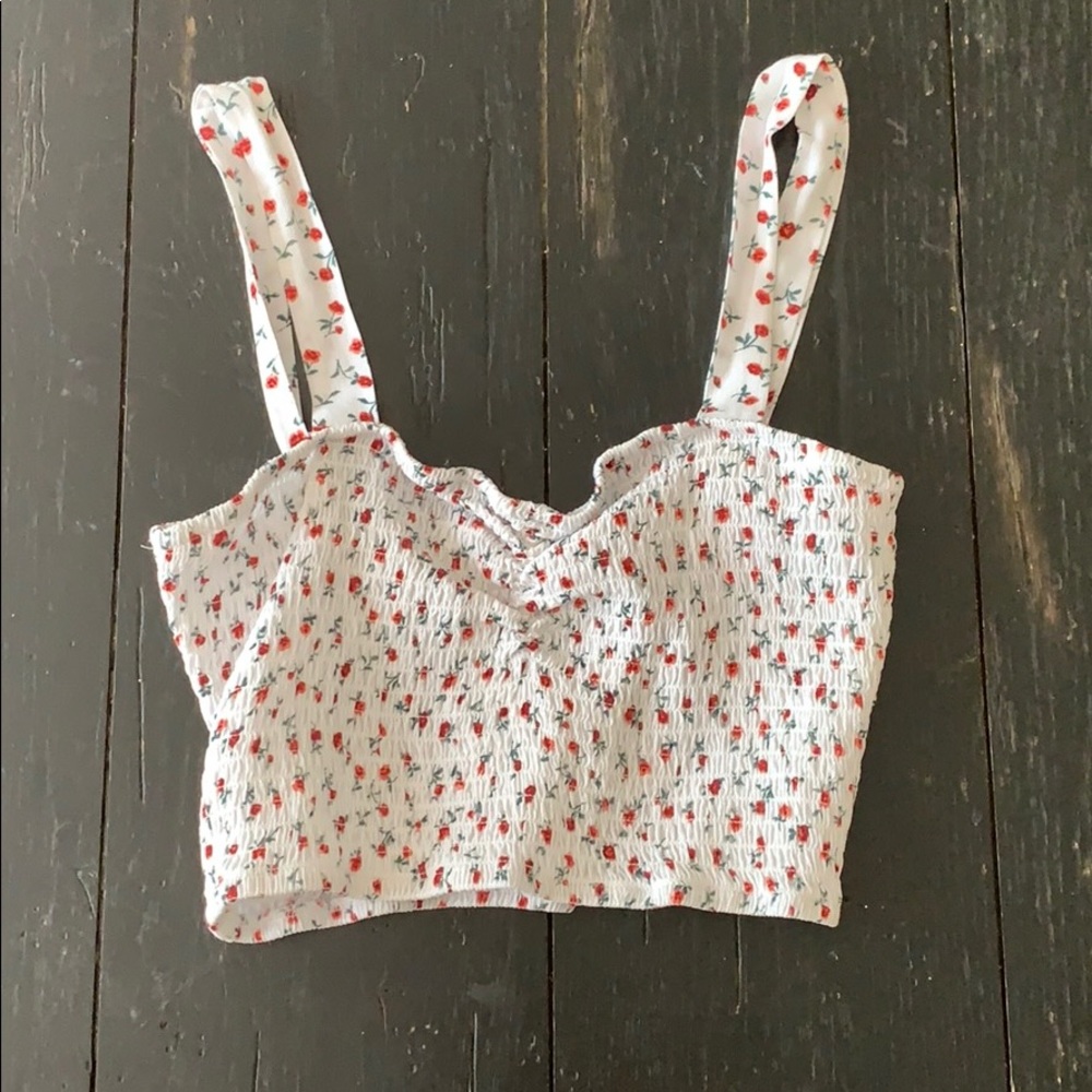 White rose crop top